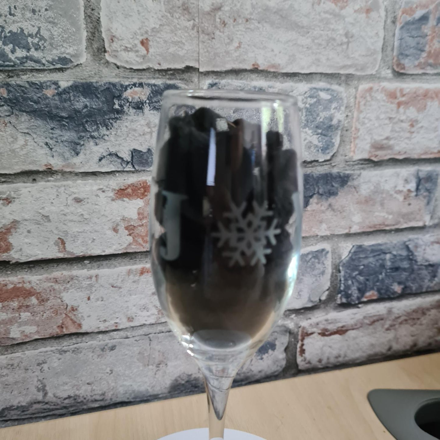Joy Christmas Snowflake Champaign Glass