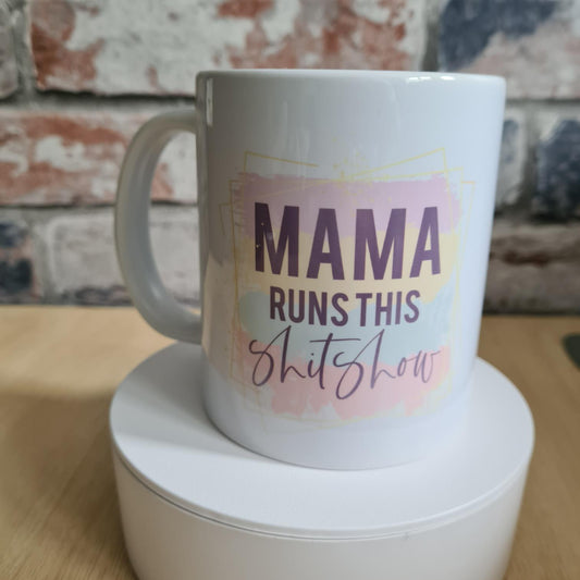 Mama Runs This Shit Show Watercolour Mug