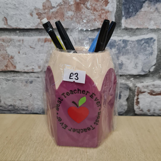 Best Teacher Ever - Purple Pen Pot