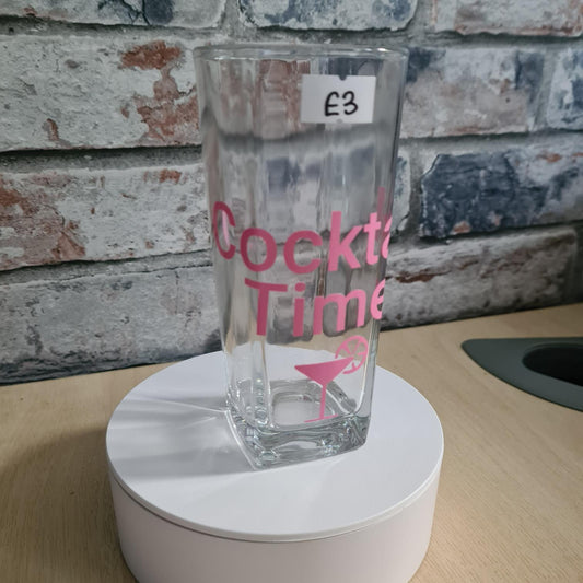 Cocktail Time Pink Glass